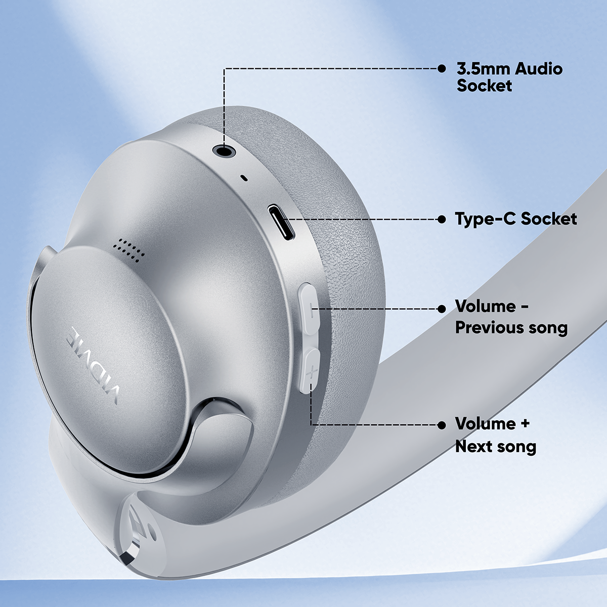 VIDVIE BBH2113 - (ANC) WIRELESS OVER-EAR HEADPHONES