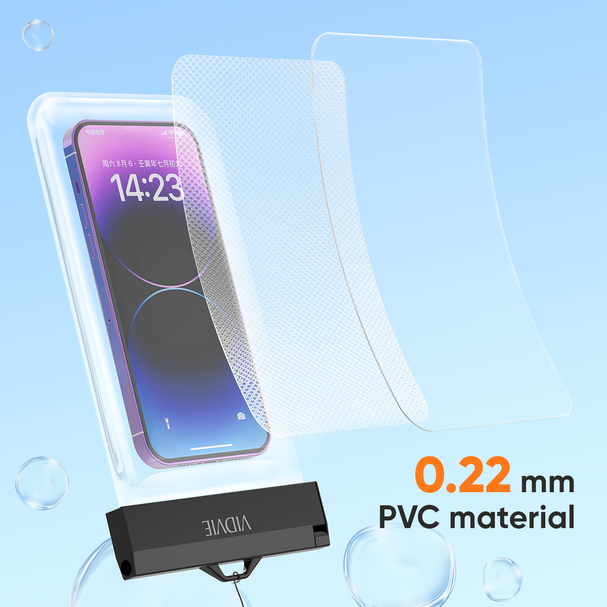 VIDVIE WB01 WATERPROOF PHONE POUCH – 7.2" IPX8 UNIVERSAL UNDERWATER CARRIER