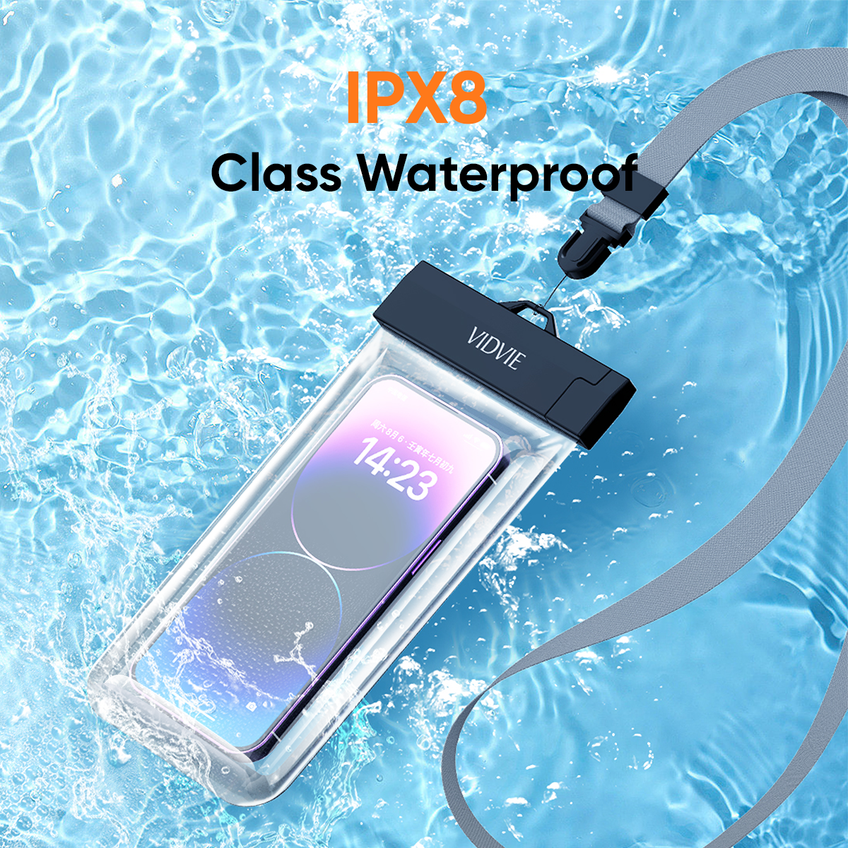 VIDVIE WB01 WATERPROOF PHONE POUCH – 7.2" IPX8 UNIVERSAL UNDERWATER CARRIER