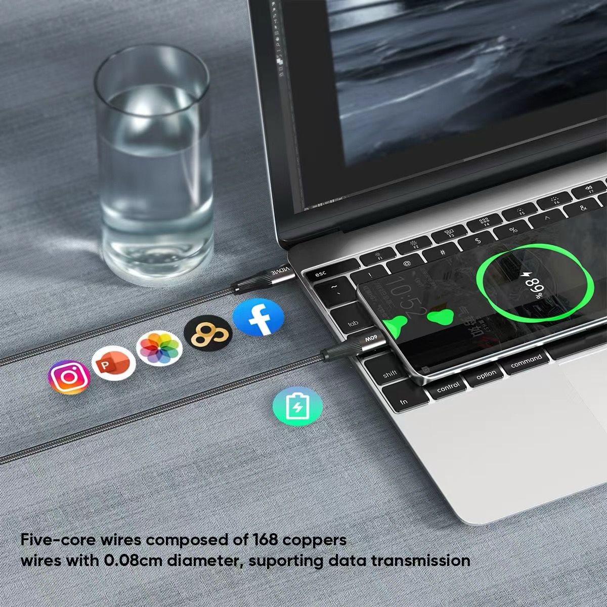 VIDVIE CB4038- TYPE-C TO TYPE-C CHARGING CABLE
