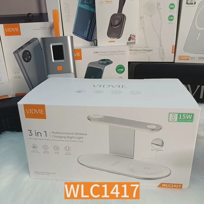 VIDVIE WLC1417 3-IN-1 WIRELESS CHARGING STATION & NIGHT LIGHT